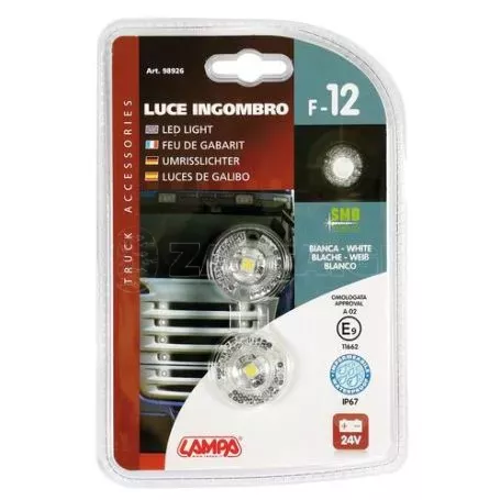 Lampa ΦΩΤΑ ΟΓΚΟΥ ΦΟΡΤΗΓΟΥ 24V 1LED ΛΕΥΚΟ F-12 2ΤΕΜ. L9892.6 