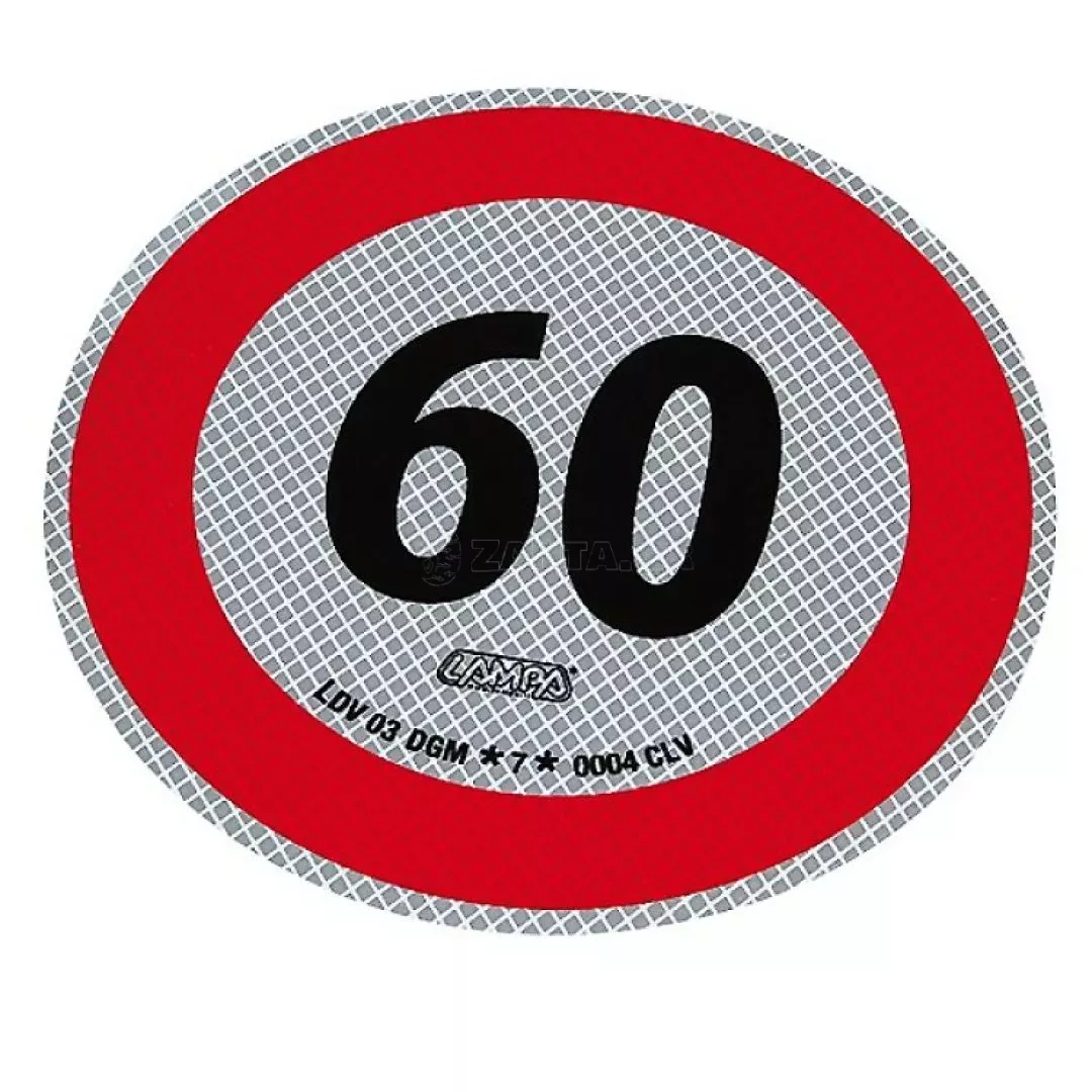 Lampa ΣΗΜΑ ΤΑΧΥΤΗΤΑΣ ΧΙΛΙΟΜΕΤΡΩΝ 60km/h ΑΥΤΟΚΟΛΛΗΤΟ 20cm 1 ΤΕΜΑΧΙΟ L9844.0
