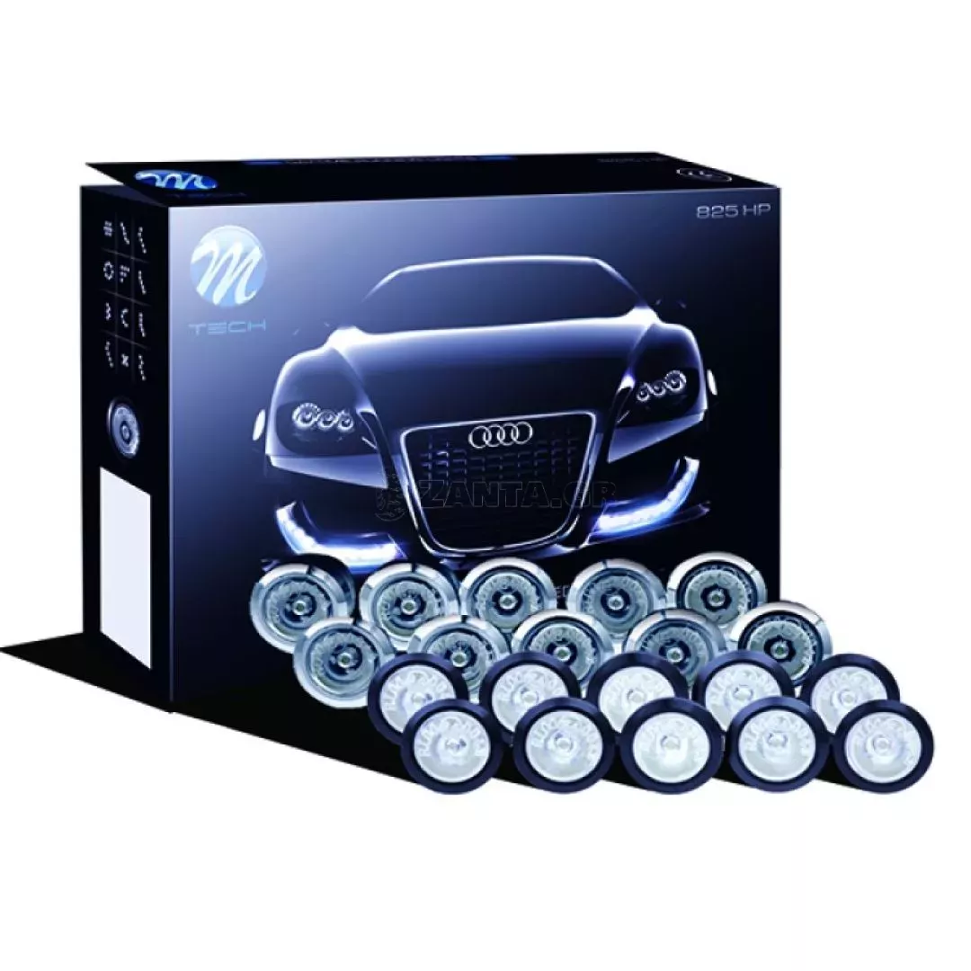 M-tech DAYLINE ΠΡΟΣΘΕΤΟ ΔΙΕΘΝΕΣ ΜΕ 20 ΞΕΧΩΡΙΣΤΑ LED HP 1WX20 12V Φ20mm ΜΑΥΡΑ DL-LD825DUOB/MT
