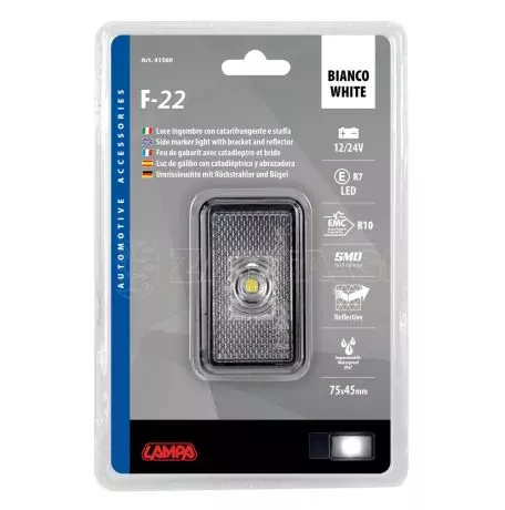 Lampa ΦΩΣ ΟΓΚΟΥ 12/24V  1LED ΜΕ ΒΑΣΗ ΚΑΙ ΑΝΑΚΛΑΣΤΗΡΑ ΛΕΥΚΟ  LAMPA - 1 TEM. L4156.0 