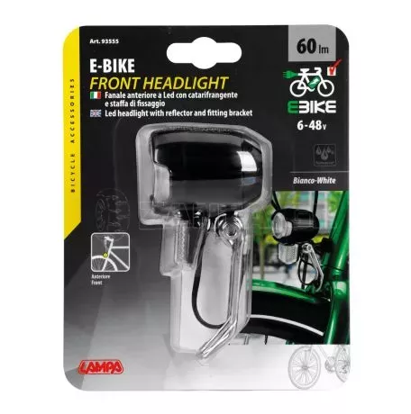 Lampa ΦΩΣ ΕΜΠΡΟΣ ΠΟΔΗΛΑΤΟΥ E-BIKE LED 6>48V 60lm ΜΕ ΑΝΑΚΛΑΣΤΗΡΑ (ΓΙΑ ΔΥΝΑΜΟ) 9355.5-LB 