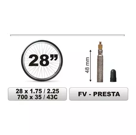 CAR COMMERCE ΣΑΜΠΡΕΛΑ ΠΟΔΗΛΑΤΟΥ 28x1.75/2,25 ΜΕΓΑΛΗ ΒΑΛΒΙΔΑ 48mm CAR COMMERCE - 1 ΤΕΜ. 68383-CC 