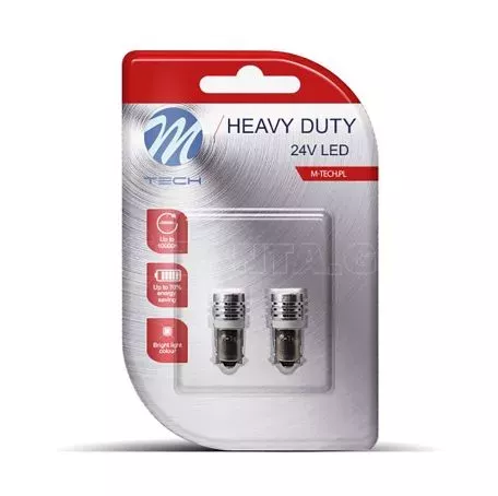 M-tech T4W 24V 1W BA9s (ΜΙΝΙΟΝ) LED 1xHP ΛΕΥΚΟ BLISTER M-TECH - 2 ΤΕΜ. LB916W/MT 