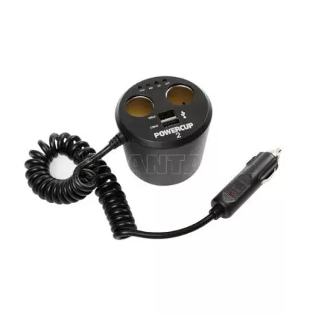 Lampa ΑΝΤΑΠΤΟΡΑΣ ΑΝΑΠΤΗΡΑ POWERCUP 2 12V + 2USB + TESTER ΜΠΑΤΑΡΙΑΣ L3901.1/T 