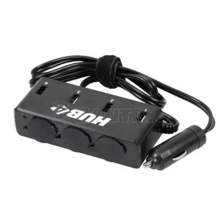 Lampa Αντάπτορας Αναπτήρα Τριπλός με 4 USB 12/24V με καλώδιο 85cm L3895.3 