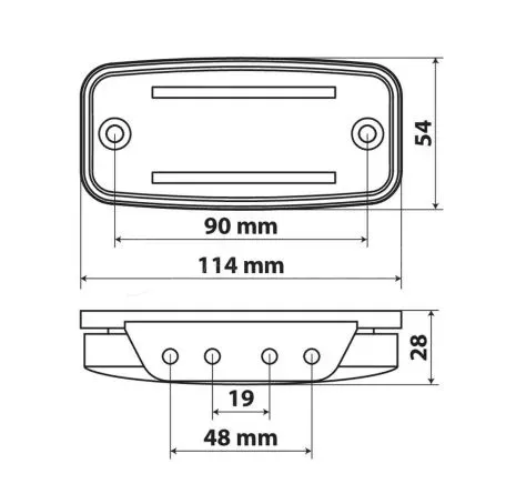 Lampa ΦΩΣ ΟΓΚΟΥ S18 2 LED ΠΟΡΤΟΚΑΛΙ 10/30V ΜΕ ΑΝΑΚΛΑΣΤΗΡΑ (114x54 mm) -1ΤΕΜ. L9702.0 