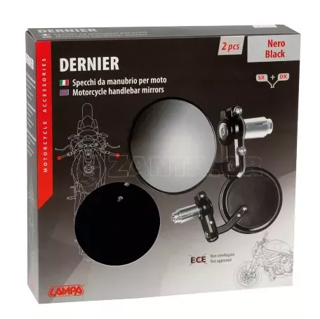 Lampa ΚΑΘΡΕΠΤΕΣ ΣΕ ΘΕΣΗ ΑΝΤΙΒΑΡΟΥ ΜΟΤΟ DERNIER 80mm 13>18mm ΜΑΥΡΟΙ -2 ΤΕΜ. 9049.1-LM 