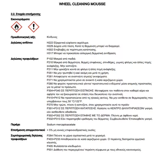 AutoGLym AUTOGLYM WHEEL CLEANING MOUSSE - ΕΝΕΡΓΟΣ ΑΦΡΟΣ ΚΑΘΑΡΙΣΜΟΥ ΖΑΝΤΩΝ 500ml - 1 Τεμ. WCM500