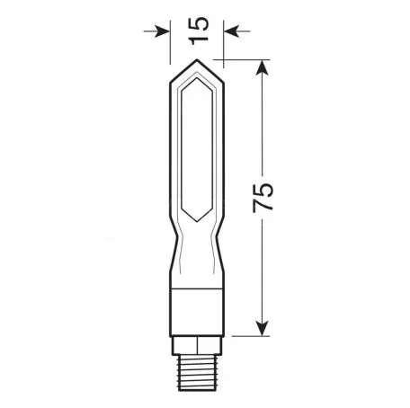 Lampa ΦΛΑΣ ΜΟΤΟ PIERCER SQ 12V ΜΑΥΡΑ SMD LED 75x15mm 2ΤΕΜ. 9047.9-LM