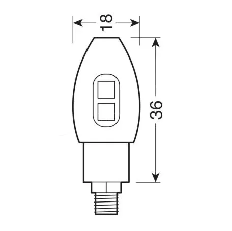 Lampa ΦΛΑΣ ΜΟΤΟ VOLT ΜΑΥΡΑ 12V SMD LED 36x18mm 2ΤΕΜ. 9050.4-LM
