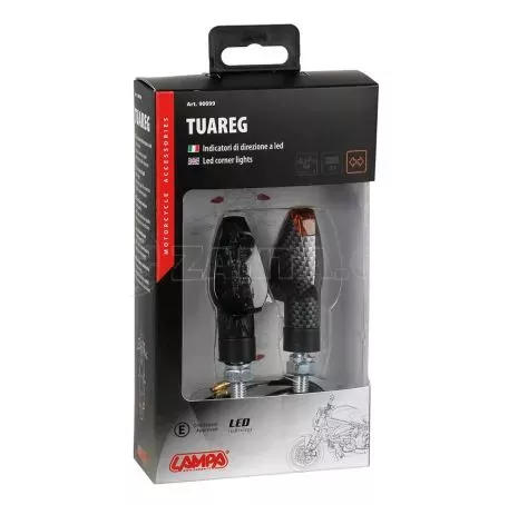 Lampa ΦΛΑΣ MOTO TUAREG 12V LED 65x26mm CARBON 2 ΤΕΜ. 9009.9-LM