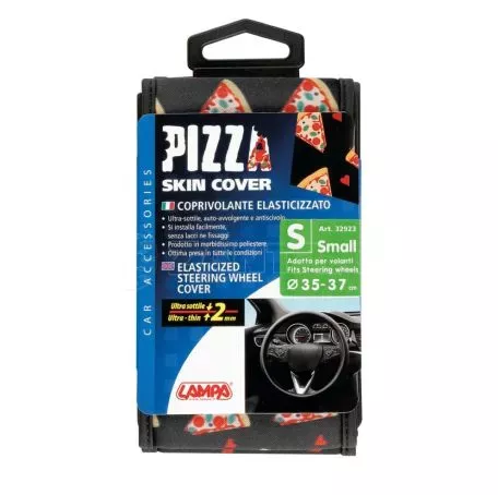 Lampa ΚΑΛΥΜΜΑ ΤΙΜΟΝΙΟΥ SKIN-COVER PIZZA (ΠΙΤΣΑ) 35/37cm (S) ΜΑΥΡΟ ΕΛΑΣΤΙΚΟ ΠΟΛΥΕΣΤΕΡΙΚΟ 2mm ΠΑΧΟΣ L3292.3 
