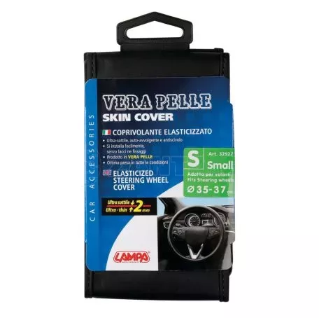 Lampa ΚΑΛΥΜΜΑ ΤΙΜΟΝΙΟΥ SKIN-COVER VERA PELLE (ΟΙΚΟΛΟΓΙΚΟ ΔΕΡΜΑ) 35/37cm (s) ΜΑΥΡΟ ΕΛΑΣΤΙΚΟ 2mm ΠΑΧΟΣ L3292.7 