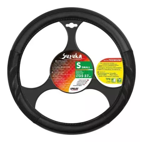 Lampa ΚΑΛΥΜΜΑ ΤΙΜΟΝΙΟΥ SUZUKA (S) 35/37cm ΔΕΡΜΑΤΙΝΗ ΜΑΥΡΟ ΑΟΣΜΟ ECO-FRIENDLY L3293.0 