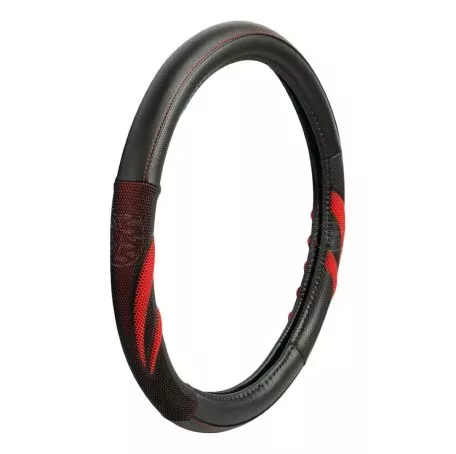 Lampa ΚΑΛΥΜΜΑ ΤΙΜΟΝΙΟΥ SUZUKA (M) 37/39cm ΔΕΡΜΑΤΙΝΗ ΜΑΥΡO/ΚΟΚΚΙΝΟ ΑΟΣΜΟ ECO-FRIENDLY L3293.4 