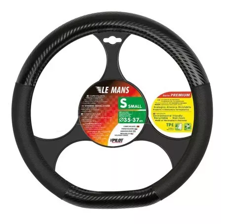 Lampa ΚΑΛΥΜΜΑ ΤΙΜΟΝΙΟΥ LE MANS (S) 35/37cm ΔΕΡΜΑΤΙΝΗ ΜΑΥΡΟ/CARBON ΑΟΣΜΟ ECO-FRIENDLY (ΚΟΦΤΟ ΤΙΜΟΝΙ) L3295.2 