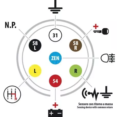 Lampa ΠΡΙΖΑ ΚΟΤΣΑΔΟΡΟΥ ΜΕ ΑΣΗΜΙ ΚΑΠΑΚΙ 24S 24V 7PIN ISO 3731 ΑΡΣΕΝΙΚΗ L9715.8 