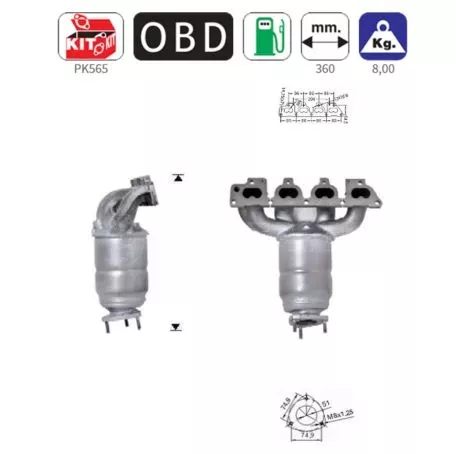 Americat ΚΑΤΑΛΥΤΗΣ ΒΕΝΖΙΝΗΣ OPEL ASTRA G 1.6 2000-2004 / CORSA C 1.4 / MERIVA 1.6 2003> / VECTRA 1.6 1999-2002 /ZAFIRA 1.6 1999> AS/21729 
