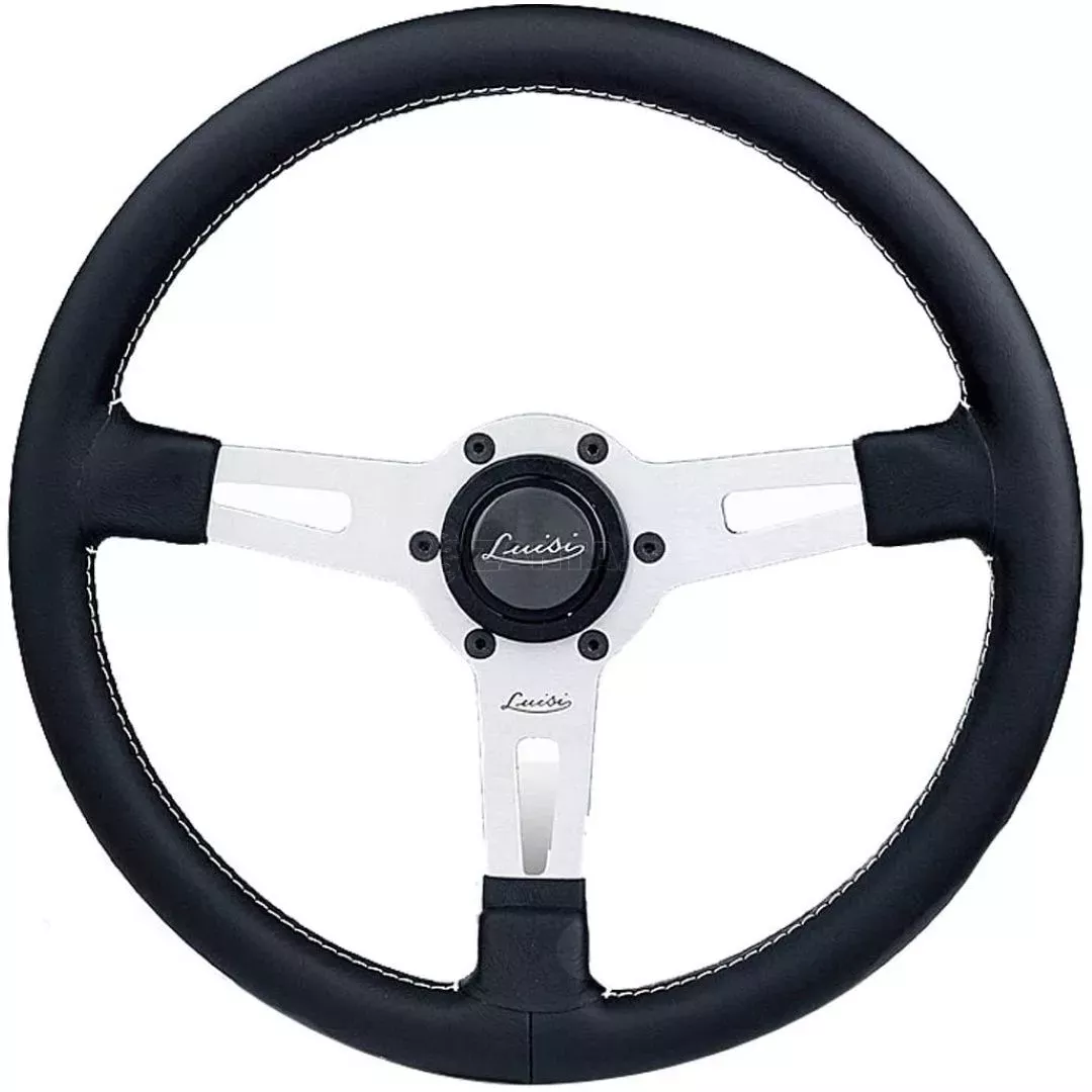 Luisi ΤΙΜΟΝΙ SHARAV 340 ΜΑΥΡΟ 340mm ΔΕΡΜΑΤΙΝΟ ΤΡΙΑΚΤΙΝΟ ΜΕ ΑΣΗΜΙ ΛΑΜΑ ΤΙΜ.23451/01/LU