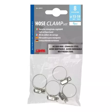 Lampa ΚΟΛΙΕΔΕΣ ΣΦΙΓΚΤΗΡΕΣ ΥΨΟΥΣ 8mm & ΔΙΑΜΕΤΡΟΥ 13>19mm ΑΠΟ ΑΝΟΞΕΙΔΩΤΟ ΑΤΣΑΛΙ 4 ΤΕΜ L6993.1 