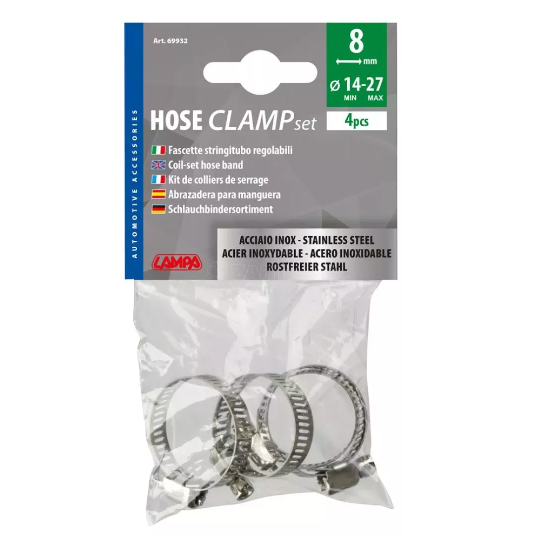 Lampa ΚΟΛΙΕΔΕΣ ΣΦΙΓΚΤΗΡΕΣ ΥΨΟΥΣ 8mm & ΔΙΑΜΕΤΡΟΥ 14>27mm ΑΠΟ ΑΝΟΞΕΙΔΩΤΟ ΑΤΣΑΛΙ 4 ΤΕΜ L6993.2