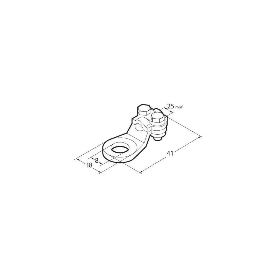 Lampa ΑΚΡΟΔΕΚΤΕΣ ΚΑΛΩΔΙΩΝ ΜΠΑΤΑΡΙΑΣ 25MM² ΜΕ ΤΡΥΠΑ 8MM ΜΕ ΠΛΑΚΑ ΣΥΣΦΙΞΗΣ 2ΤΕΜ L6992.5