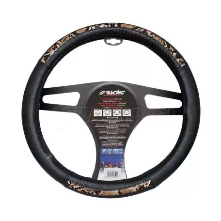 Simoni Racing ΚΑΛΥΜΜΑ ΤΙΜΟΝΙΟΥ SNAKE ΟΙΚΟΛΟΓΙΚΟ ΔΕΡΜΑ ΜΑΥΡΟ (M) 37-39cm SIMONI RACING - 1 TEM SRCVT/63 