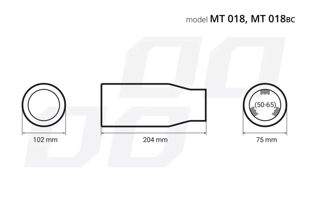 AMIO ΑΚΡΟ (ΜΠΟΥΚΑ) ΕΞΑΤΜΙΣΗΣ MT018BC 50>65mm (ΜΗΚΟΣ: 204mm) ΑΜΙΟ -1 ΤΕΜ. 02196/AM