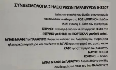 ELSER ΠΛΑΚΕΤΑ ΗΛΕΚΤΡΙΚΩΝ ΠΑΡΑΘΥΡΩΝ ELSER ΓΙΑ 2 ΠΑΡΑΘΥΡΑ E-3207 