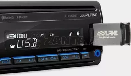 Alpine  Ηχοσύστημα Αυτοκινήτου Alpine UTE-200BT 1DIN (Bluetooth/USB/AUX) με Αποσπώμενη Πρόσοψη  και Bluetooth μεταβλητό φωτισμό 4x50W UTE-200BT 