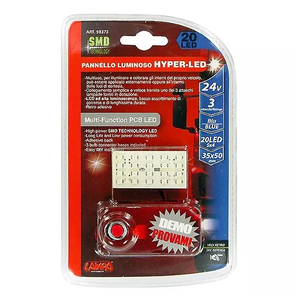 Lampa ΠΑΝΕΛ 20SMD HYPER LED 24V 25x50mm ΜΠΛΕ 1 ΤΕΜΑΧΙΟ L9837.3
