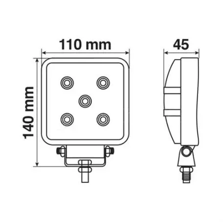 Lampa ΠΡΟΒΟΛΕΑΣ ΕΡΓΑΣΙΑΣ WL-13 15W 1200LM 12/24V ΜΕ 5 LED  10-30V 6.000K (110x140x45mm) ΦΩΣ ΔΙΑΘΛΑΣΗΣ -1ΤΕΜ. L7232.7 