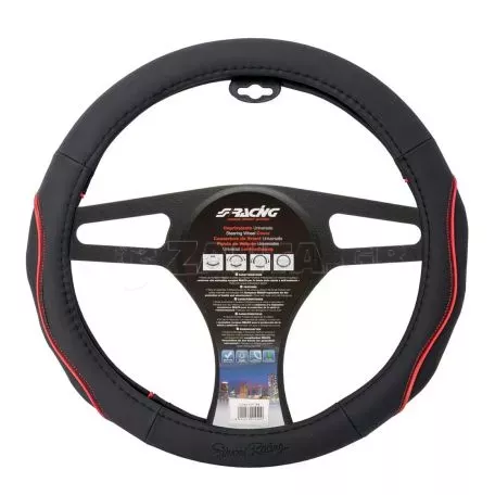 Simoni Racing ΚΑΛΥΜΜΑ ΤΙΜΟΝΙΟΥ PRETTY BLACK  ΜΑΥΡΟ ΜΕ ΡΙΓΑ ΚΟΚΚΙΝΗ ΟΙΚΟΛΟΓΙΚΟ ΔΕΡΜΑ 37-39cm SIMONI RACING - 1 TEM. SRCVT/69 