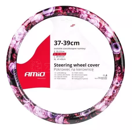 AMIO ΚΑΛΥΜΜΑ ΤΙΜΟΝΙΟΥ SWC-47 Μ 37-39cm ΜΑΥΡΟ/ΡΟΖ ΜΕ ΣΧΕΔΙΟ ΛΟΥΛΟΥΔΙΑ AMIO - 1 ΤΕΜ. 02988/AM 