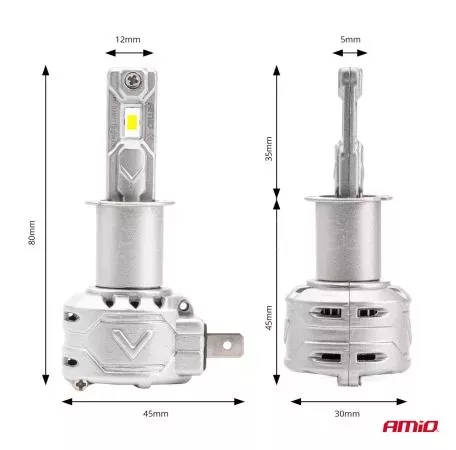 AMIO ΛΑΜΠΕΣ LED H3 10-16V 72W 6.500K 7920lm CAN BUS (ME ΑΝΕΜΙΣΤΗΡΑΚΙ) X2 SERIES AMIO - 2ΤΕΜ. 02971/AM 
