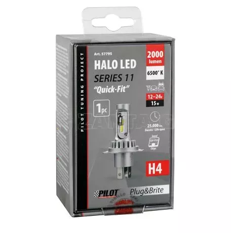 Lampa ΛΑΜΠΑ LED H4 12/24V P43t 6.500K 2.000lm 15W 12LED SEOUL CSP-Y19chips HALO LED SERIE 11 PLUG & BRITE LAMPA - 1ΤΕΜ. L5779.5 