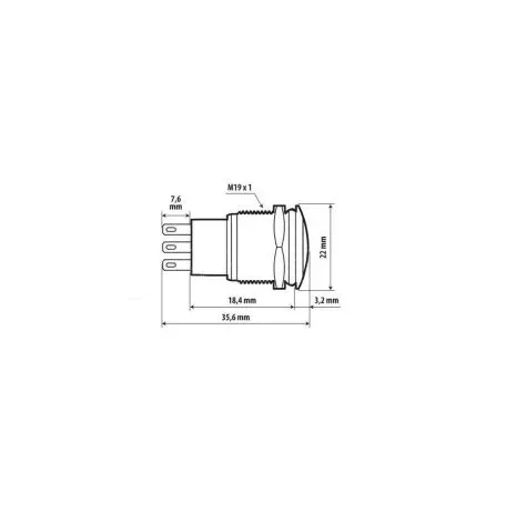 Lampa ΔΙΑΚΟΠΤΗΣ ΜΠΟΥΤΟΝ (BUTTON) 12/24V 5Amax 5PIN IP65 ON/OFF ME LED ΚΟΚΚΙΝΟ ΑΝΟΞΕΙΔΩΤΟ ΑΤΣΑΛΙ​ LAMPA - 1 TEM. L4557.4 