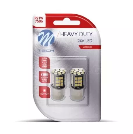 M-tech P21W 24V BA15s 48xSMD2835 LED CAN-BUS ΛΕΥΚΟ HEAVY DUTY BLISTER M-TECH - 2 Τεμ. LB9354W/MT 