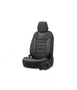 Καλύμματα Αυτοκινήτου Otom Toro Design Universal Βαμβακερό Ύφασμα / Δερματίνη Σετ Εμπρός / Πίσω 11 Τεμαχίων Μαύρο / Μπλε ΤRΟ-903 