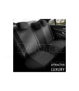 Καλύμματα Αυτοκινήτου Otom Toro Design Universal Βαμβακερό Ύφασμα / Δερματίνη Σετ Εμπρός / Πίσω 11 Τεμαχίων Μαύρο / Κόκκινο ΤRΟ- 