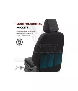Καλύμματα Αυτοκινήτου Otom Toro Design Universal Βαμβακερό Ύφασμα / Δερματίνη Σετ Εμπρός / Πίσω 11 Τεμαχίων Μαύρο / Κόκκινο ΤRΟ- 