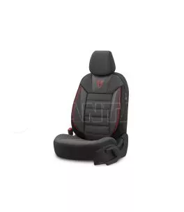 Καλύμματα Αυτοκινήτου Otom Toro Design Universal Βαμβακερό Ύφασμα / Δερματίνη Σετ Εμπρός / Πίσω 11 Τεμαχίων Μαύρο / Κόκκινο ΤRΟ- 