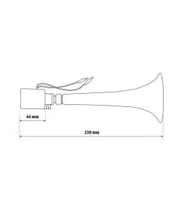 ΚΟΡΝΑ ΗΛΕΚΤΡΟΠΝΕΥΜΑΤΙΚΗ ΜΟΝΗ 1236V 110db "TURKISH SOUND" ΚΟΚΚΙΝΗ 230mm LAMPA - 1 TEM. 
