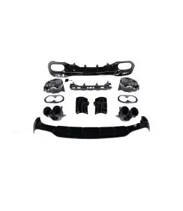 Diffuser Πίσω Προφυλακτήρα Για Mercedes-Benz CLA W118 C118 19+ Amg Look Για Amg Sport Line Προφυλακτήρες Σετ Με Στρογγυλές Μαύρε 