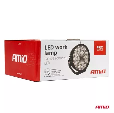 AMIO ΠΡΟΒΟΛΕΑΣ ΟΔΗΓΗΣΗΣ ΣΤΡΟΓΓΥΛΟΣ LED PRO IP67 9600lm 10-30V - 80W - 6000K - 16 LED - 178x178x65mm ΑΜΙΟ - 1 ΤΕΜ. 03871/AM 