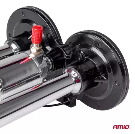 AMIO ΚΟΡΝΑ ΠΝΕΥΜΑΤΙΚΗ 12/24V 118db ΔΙΠΛΗ 2 ΤΟΝΩΝ ΧΡΩΜΙΟ ΑΜΙΟ - 1 ΤΕΜ. 03617/AM 