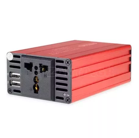 AMIO INVERTER 24>230V max300W-peak600W ME 2 USB AMiO – 1 ΤΕΜ. 02471/AM 