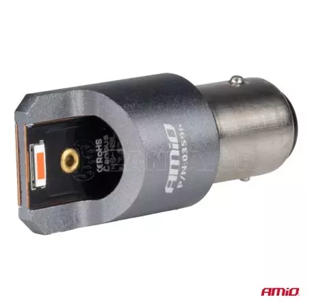 AMIO ΛΑΜΠΑΚΙΑ P21/5W BAY15d 12/24V 6.000K 2xSMD LED FULL CAN-BUS ΚΟΚΚΙΝΟ PRO SERIES AMIO - 2 Τεμ. 03596/AM 