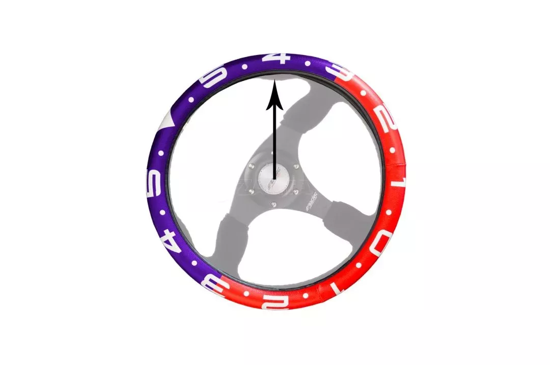 Simoni Racing ΚΑΛΥΜΜΑ ΤΙΜΟΝΙΟΥ CLOCK ΟΙΚΟΛΟΓΙΚΟ ΔΕΡΜΑ ΜΠΛΕ/ΚΟΚΚΙΝΟ (M) 37-39cm SIMONI RACING - 1 TEM. SRCVT/67