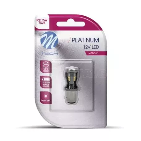 M-tech P21/5W 12/24V BAY15d 14xSMD2835 3,0W LED ΛΕΥΚΟ CAN-BUS BLISTER  M-TECH - 1 ΤΕΜ. LB821W-01B/MT 